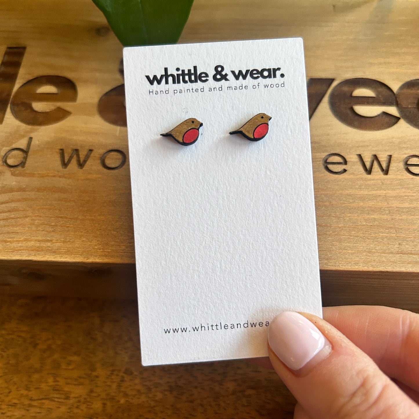 Christmas robin studs