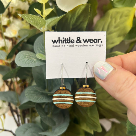 Bauble hoops - blue and white lines