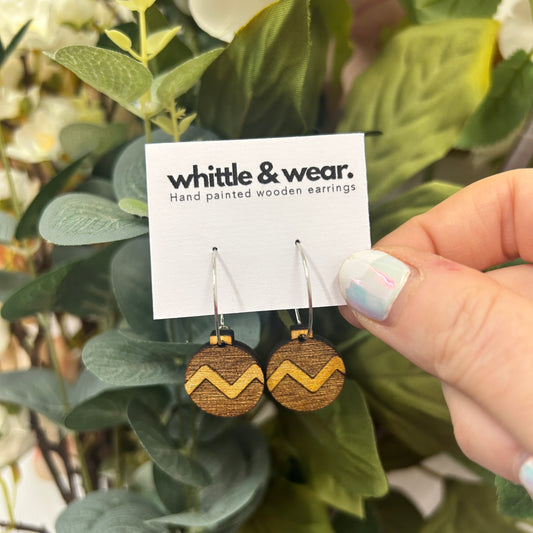 Bauble hoops - gold zig zag