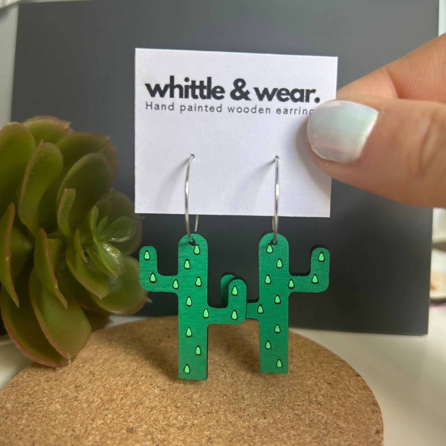 Cactus dangles. Green