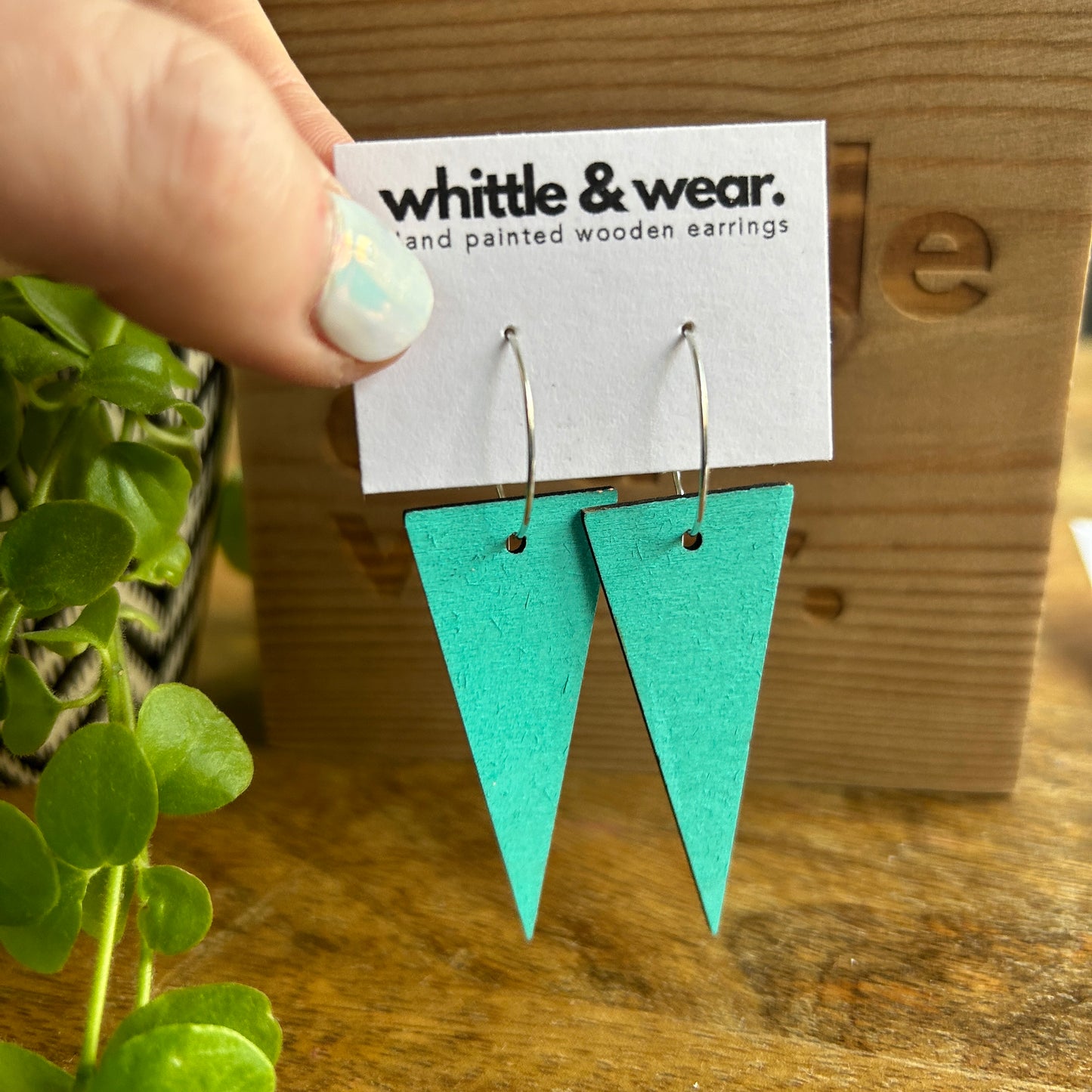 Triangular dangles. Turquoise