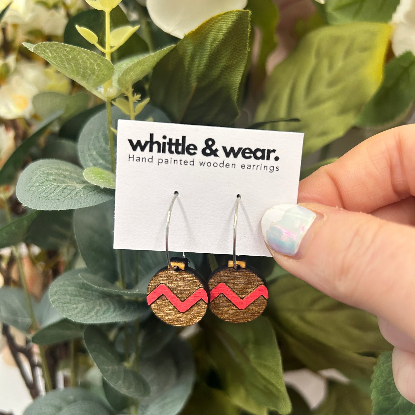 Baubles hoops - red zig zag