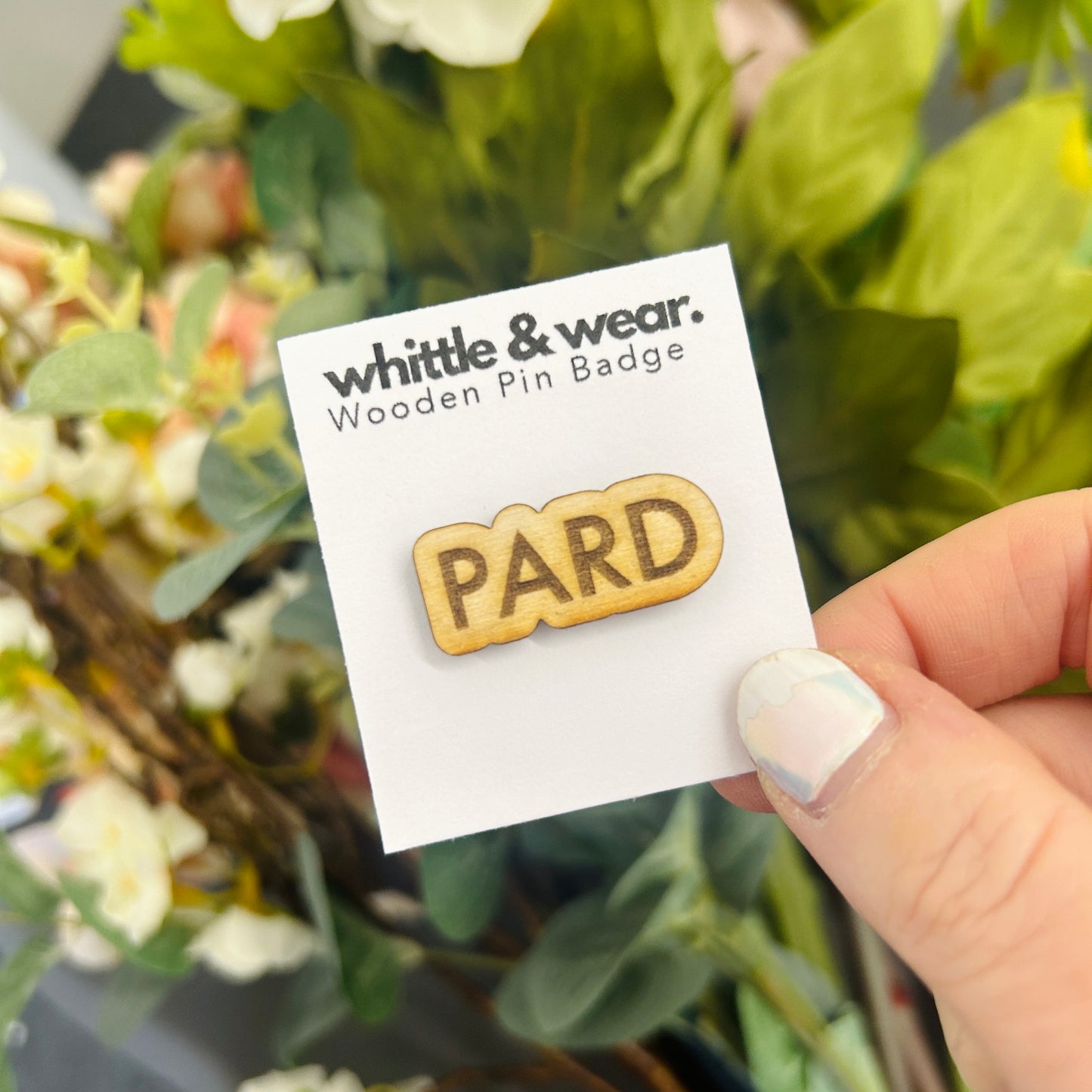 Wooden pin badge - Pard
