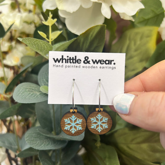 Reindeer hoops - blue snowflake