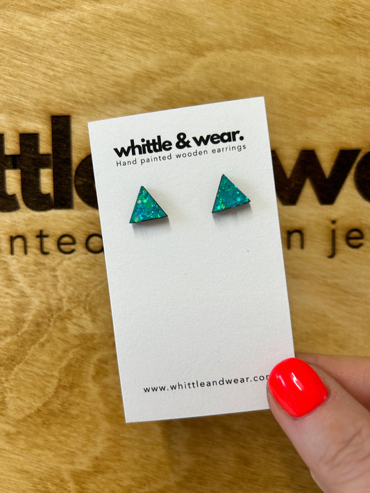 Sparkly triangles  - turquoise