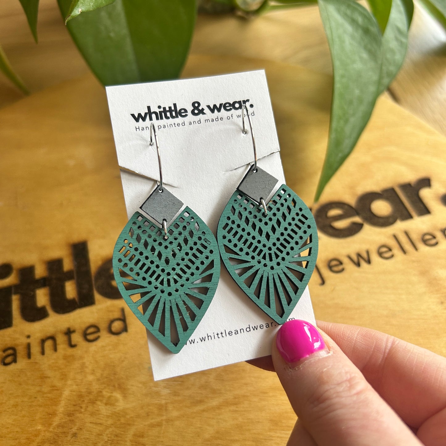 Sage green lace hoops