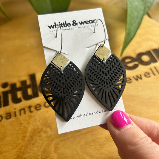 Black and Gold lace hoops