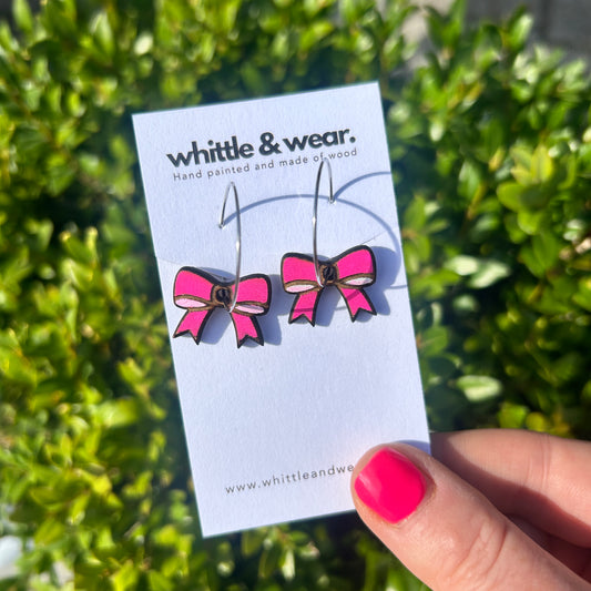 Bow hoops pink