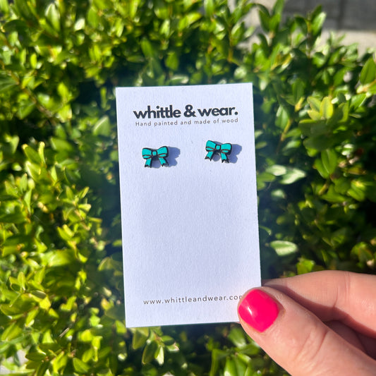 Bow stud turquoise