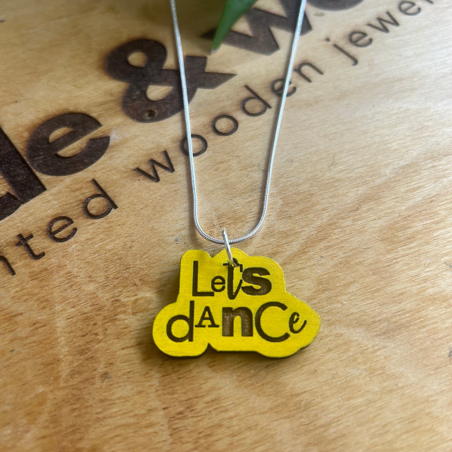 Hand painted wooden necklace - let’s dance