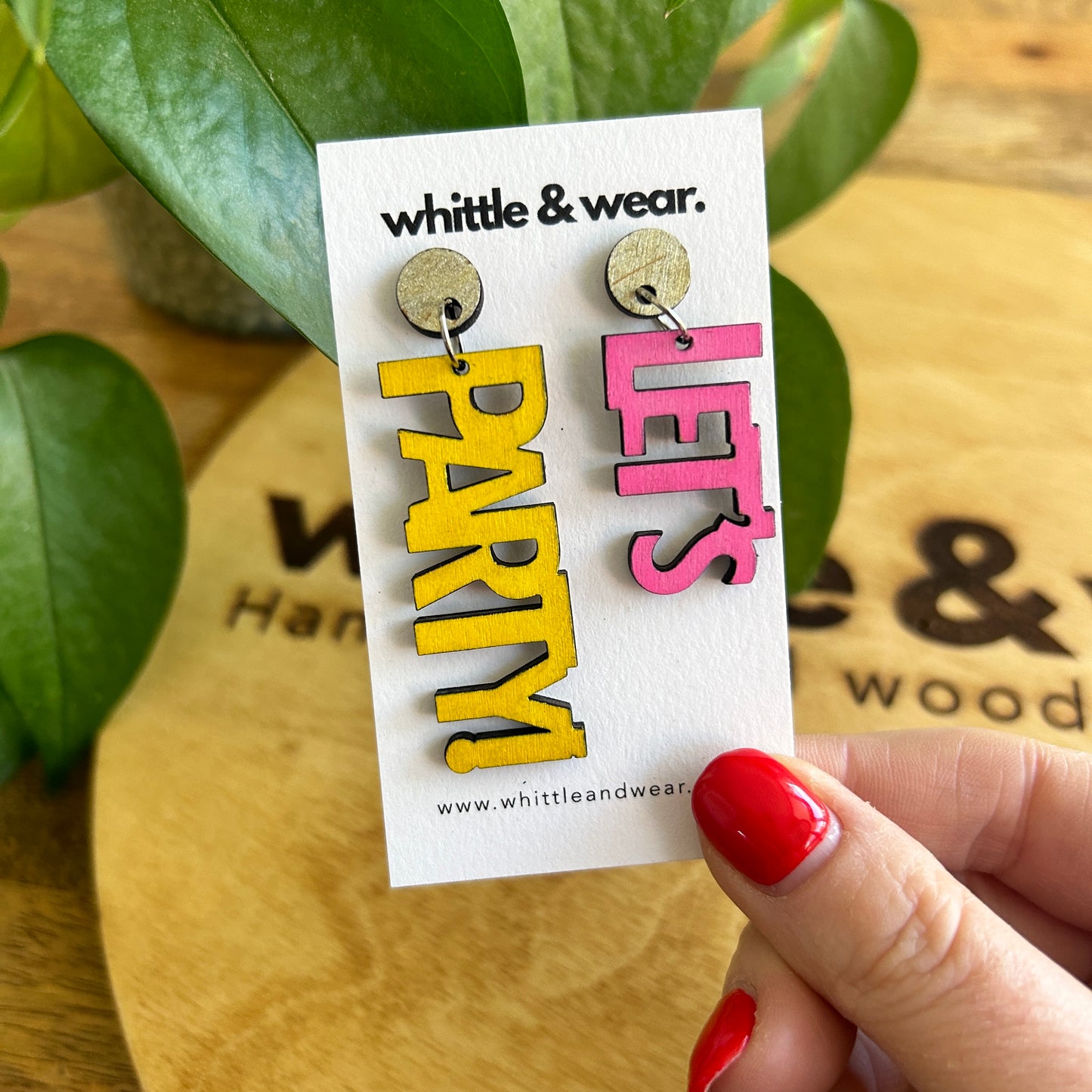 Lets party dangles - yellow and pink