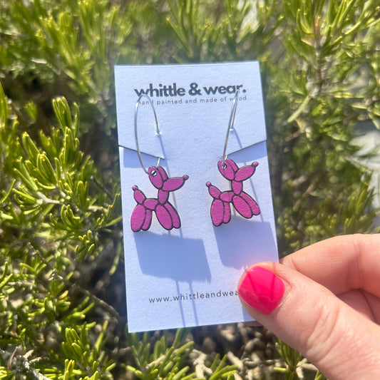 Balloon dog hoops pink