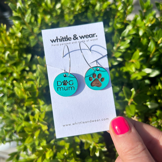Dog mum hoops turquoise