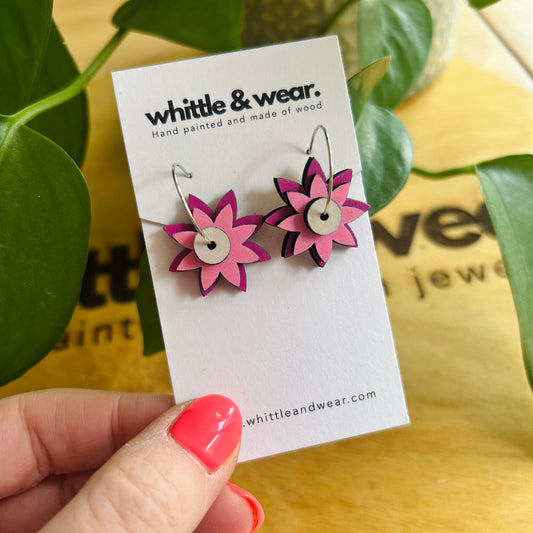 Stacked Hoops - sunflower pink