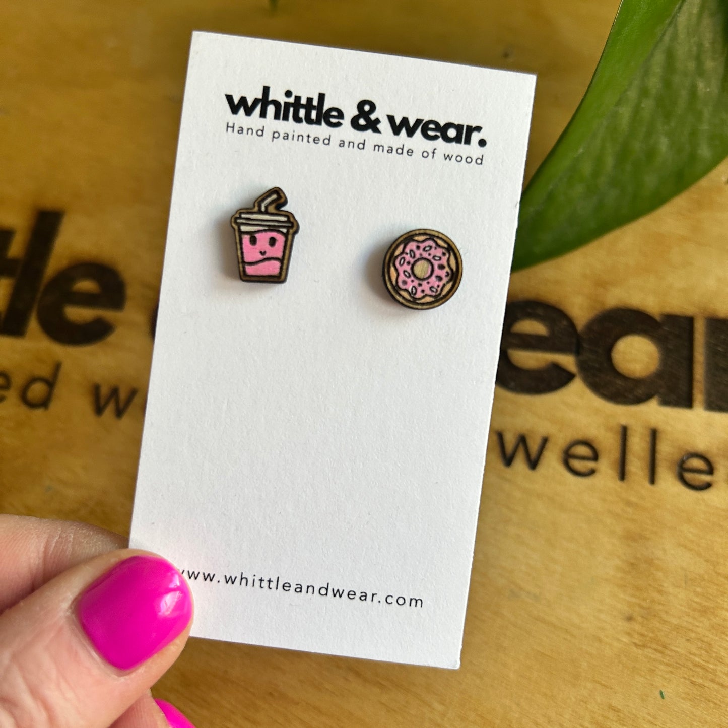 Milkshake and doughnut studs