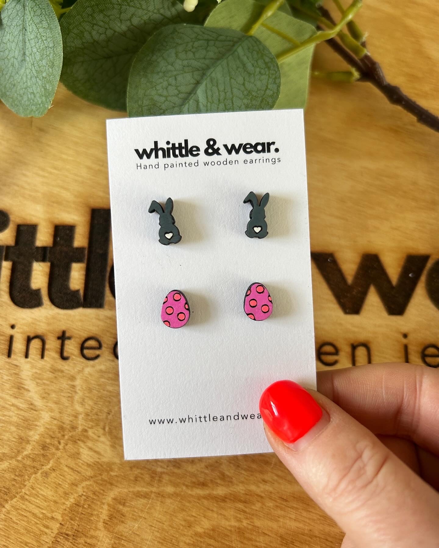 Easter duo studs - pink