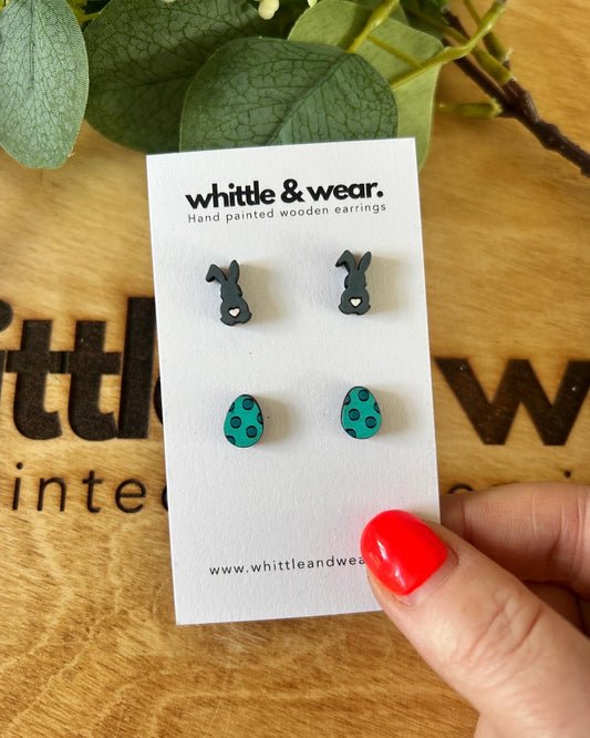 Easter duo studs - turquoise