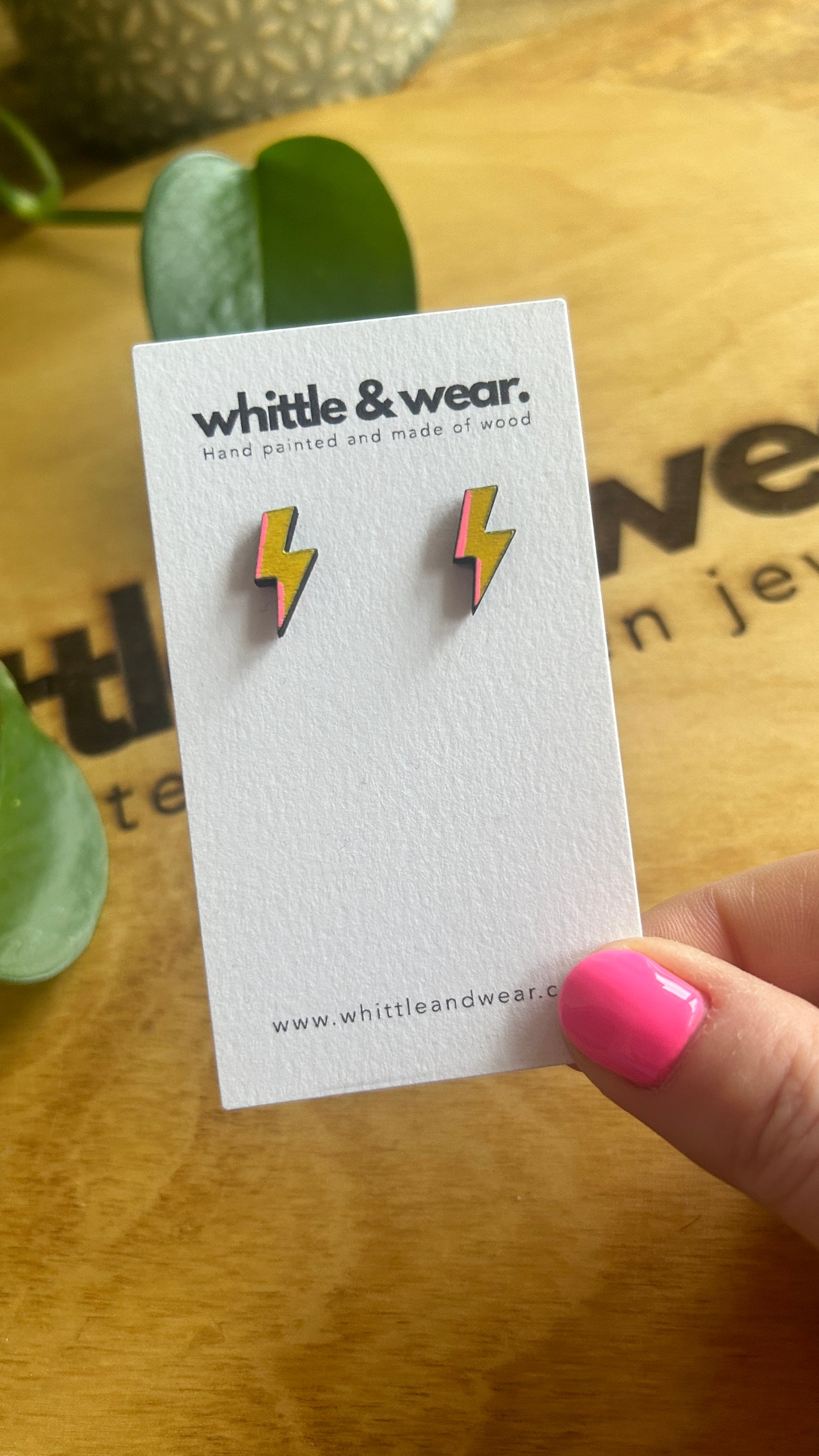 Lightening bolt studs. Yellow