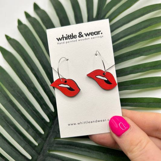 Red lip hoops - bite