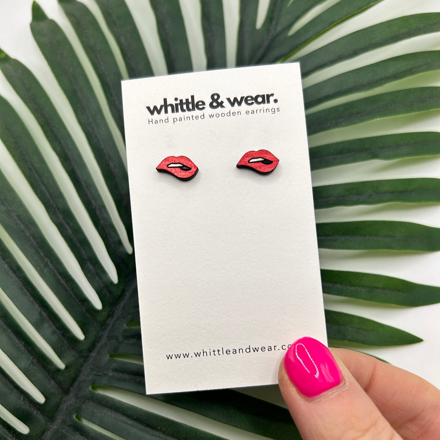 Red lip studs - bite