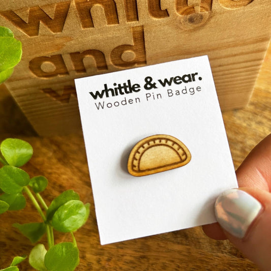Wooden pin badge - Pasty