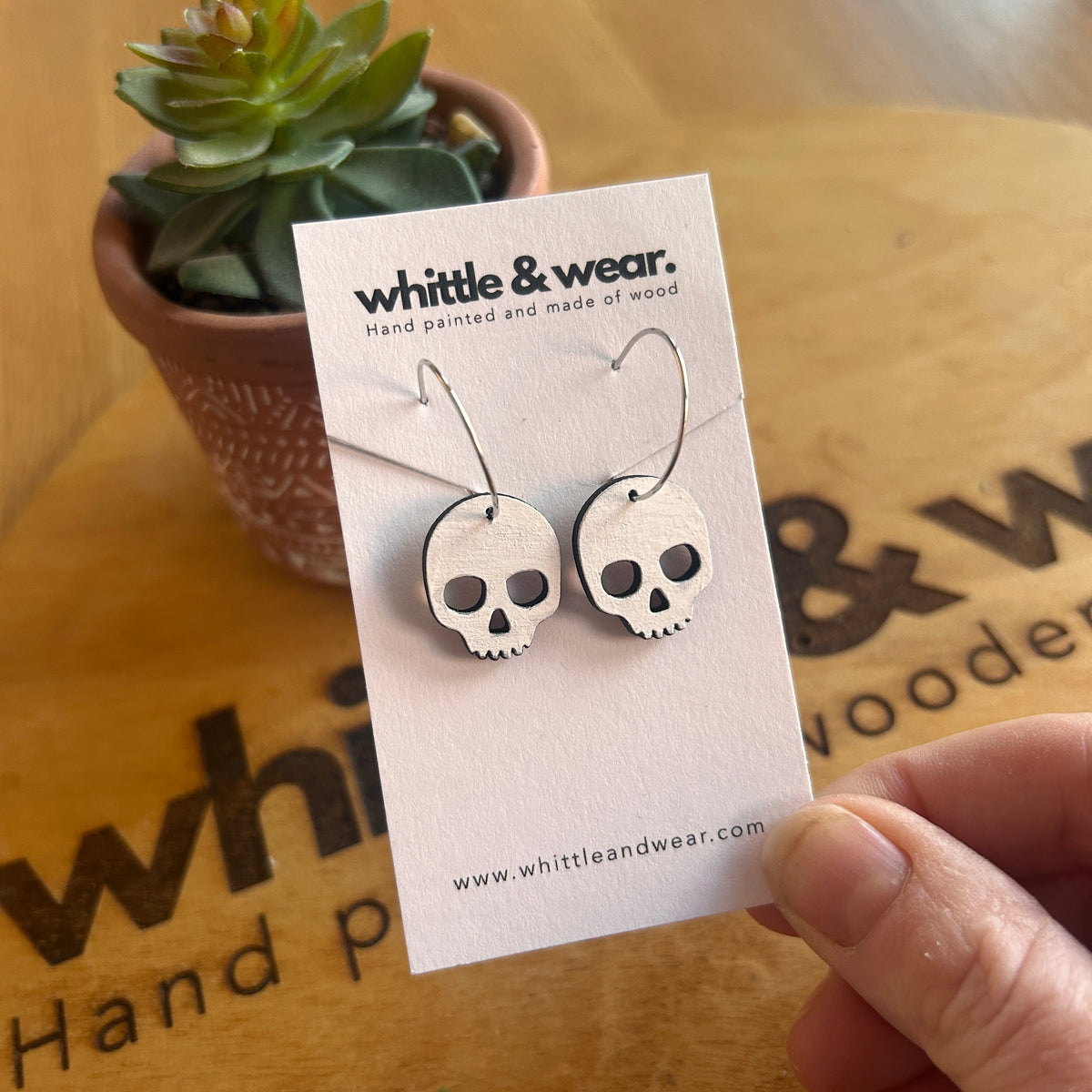 White Skull hoops