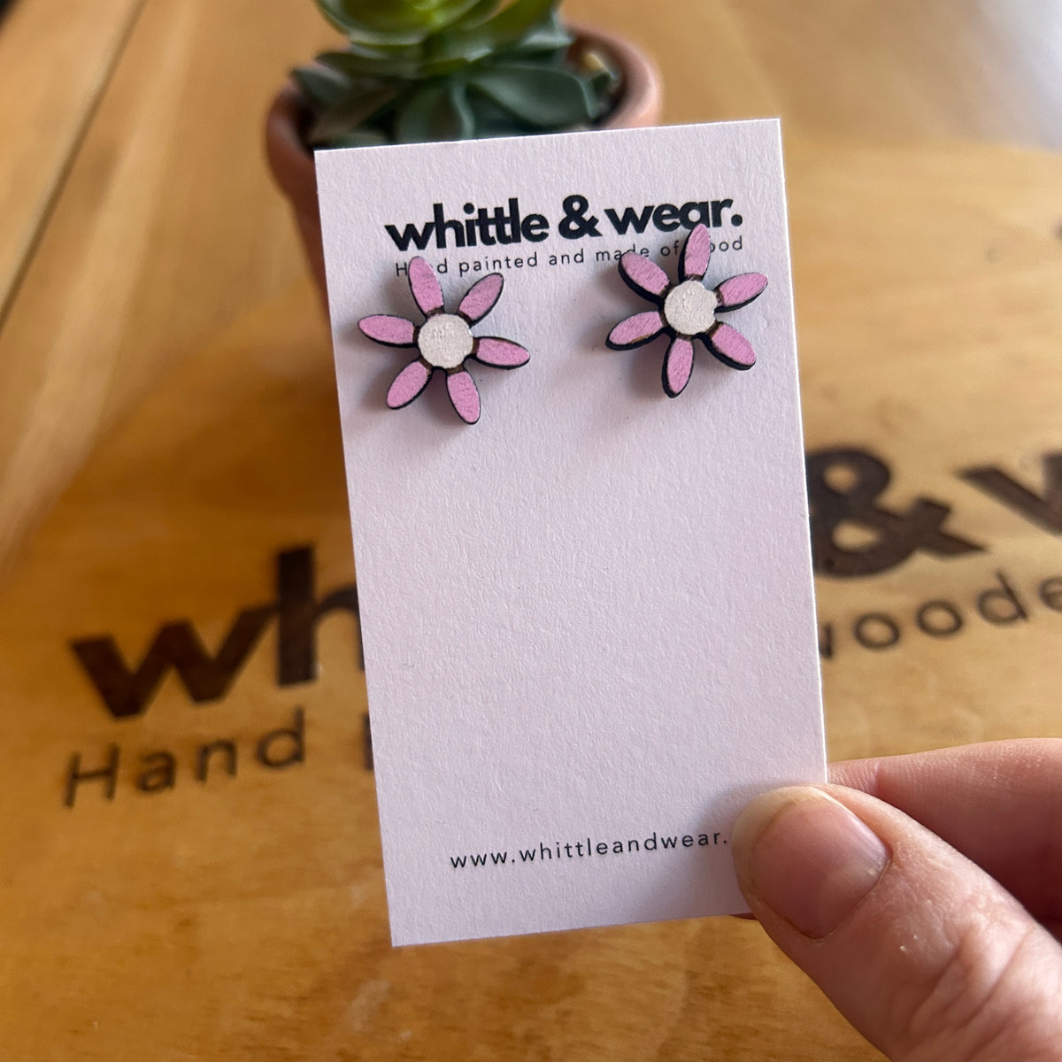 Pink daisy studs