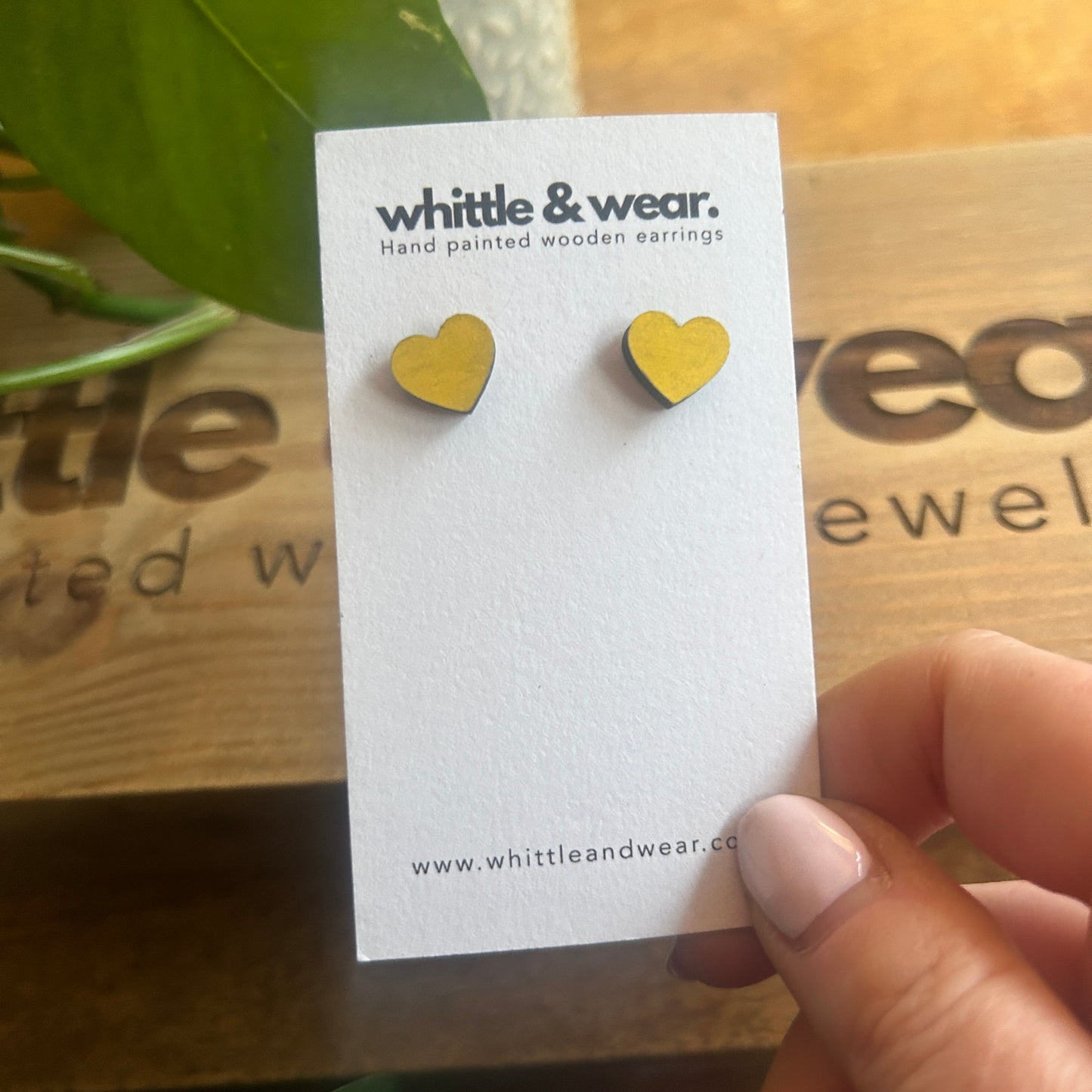 Yellow heart studs